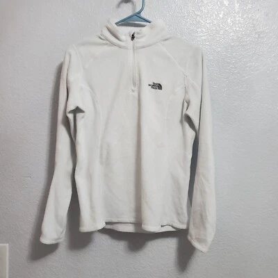 The North Face Fleece Pullover Women S White 1/4 Zip Long Sleeve Logo Outdoors - Image 1 of 4