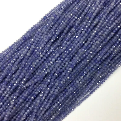 High Quality Genuine Natural Clear Blue Tanzanite Faceted Round Small Beads - Image 1 of 4