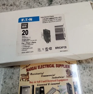 EATON/ BREAKER/BRHCAF120/20A/ 1P /240V/22KA/AFCI/ COMBINATION ARC FAULT/NEW(L159 - Picture 1 of 13
