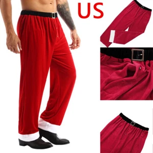 Pantalones largos rojos para hombre Pantalones cintura baja Papá Noel Juegos con disfraces Disfraces de Navidad - Imagen 1 de 23