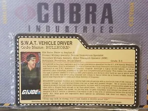 GI JOE ~ 2008 BULLHORN FILE CARD ~ SWAT RTV DRIVER ~ JOECON CONVENTION - Imagen 1 de 2