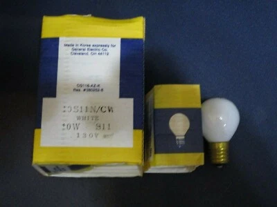 Box Of 6 Vintage NOS GE 10S11N/CW White Light Bulbs Lamp Sign 10 Watt 120V  - Image 1 of 3