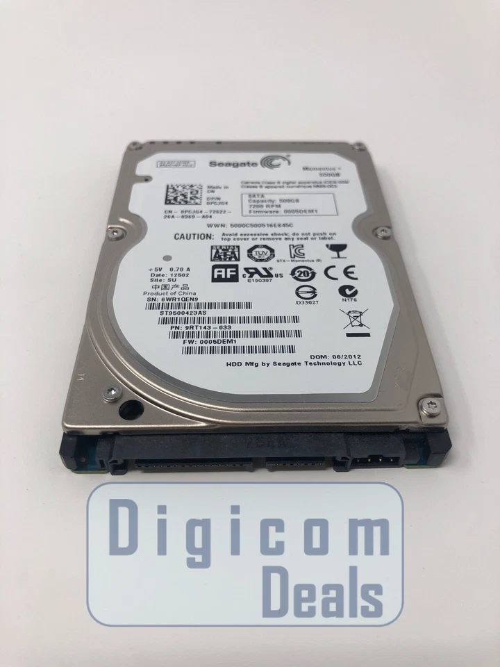 Seagate ST9500423AS 500GB 7200RPM 3Gbps 2.5" SATA Laptop HDD Hard Drive - Image 1 of 1