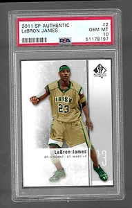 2011 SP AUTHENTIC BASKETBALL CARD #2 LEBRON JAMES PSA10 GEM MINT NBA MIAMI HEAT - Picture 1 of 5
