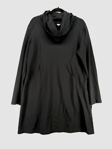 Sahalie Dress Womens Size PXL Black Cowl Neck Athletic Ponte Knit Comfy Stretchy - Picture 1 of 11