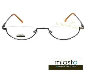 MIASTO SEMI SIN MONTURA METAL OVALADO LUNA 1/2 MEDIO MARCO LECTOR GAFAS DE LECTURA ESPECIFICACIONES - Imagen 1 de 14