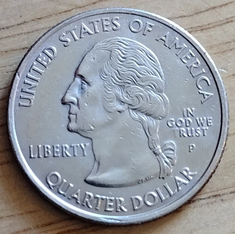 2005 P Kansas Quarter In God We Rust Error Struck Through Grease Cover