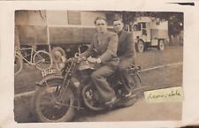OLD PHOTO PEOPLE MEN MOTORCYCLE MOTORBIKE WAGON CARAVAN SOCIAL HISTORY FB 214