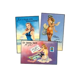 3 imágenes de postales atrevidas y arriesgadas, 3,5" x 5,5", PEGATINAS HÁGALO USTED MISMO, REPRODUCCIONES - Imagen 1 de 1