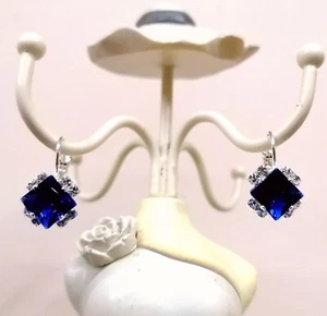 Orecchini cristallo Rombo royal blue e zirconi - Foto 1 di 1
