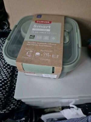 CURVER Smart 1,1L To Go Brotdose Lebensmittelaufbewahrung mit Verschlussdeckel und Zubehör - Bild 1 von 4