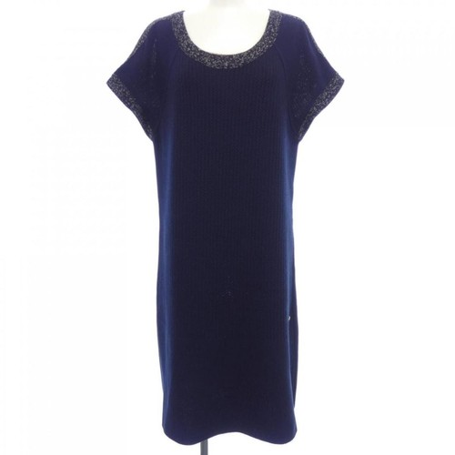 Abito donna CHANEL 100% cotone manica corta taglia 42 blu navy COCO MARK