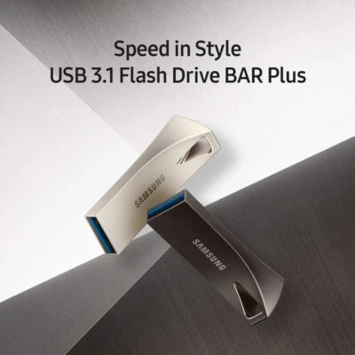 Samsung Barplus Black USB3.1 Flash Drive 16GB 32GB 64GB 128GB Memory Stick UDisk - Image 1 of 4