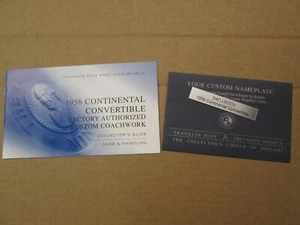 Franklin Mint Paperwork 1956 Continental Convertible - Picture 1 of 3