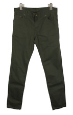 Carhartt Ziggy Jeans Uomo W32/L34 Slim Fit Zip Fly Jeans Verde