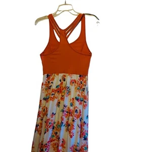 #8660 MUDD WOMENS ORANGE Y2K MAXI RACERBACK DRESS SIZE M - Picture 1 of 5