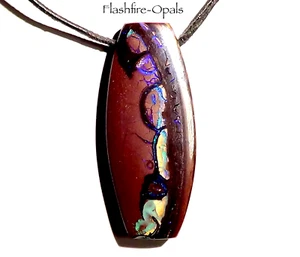 120,7ct! GEM   BOULDER OPAL ANHÄNGER  GRÜN/BLAUE ADERN  FLASHFIRE-OPALS - Imagen 1 de 4