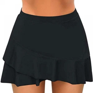 Women Casual High Waist Bikini Bottom Swimwear Summer Beach Briefs Swim Skirt - Picture 1 of 10