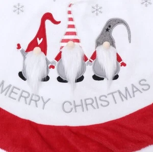 Gnome Holiday Decorative Merry Christmas Tree Skirt 32” Soft 3d - Picture 1 of 5