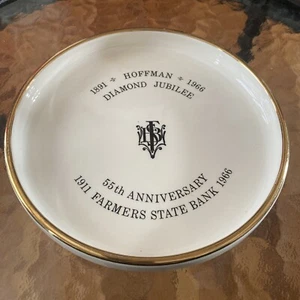 Hoffman Minnesota Farmers State Bank Ashtray 7” - Picture 1 of 3