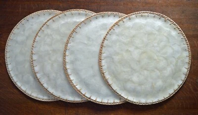 Capiz Shell Round Placemats 14” Charger Plates Set Of 4 (3 Sets Available) - Image 1 of 4