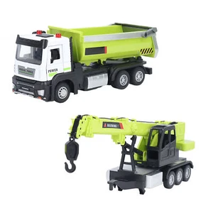 Crane With Dump Truck Toy Multifunctional Alloy Children Dump Truck Crane Model - Picture 1 of 24