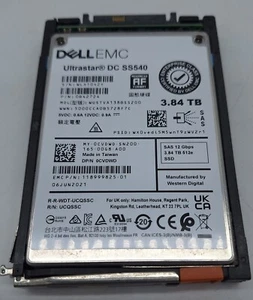 EMC UNITY 005053731 3.84TB SAS SSD D3F-2SFXL2-3840 0B42724 118999825-01 CVDWD - Picture 1 of 2