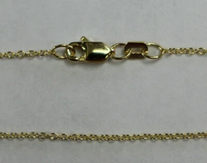 10k 10kt Gelbgold 16" 18" 0,8mm Kabel Kette Karabinerverschluss - Bild 1 von 2