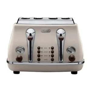 DeLonghi Beige Icona Vintage 4 Slice Toaster - Picture 1 of 5