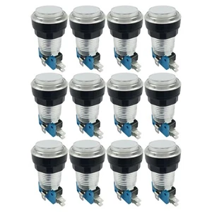 12 x Blanco 5V LED T10 28mm Redondo Iluminado Arcade Pulsadores y Microinterruptores - Imagen 1 de 3