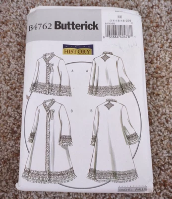 Butterick Misses Historical Robe Pattern B4762 Size 14-20 From 2006 - Image 1 of 2