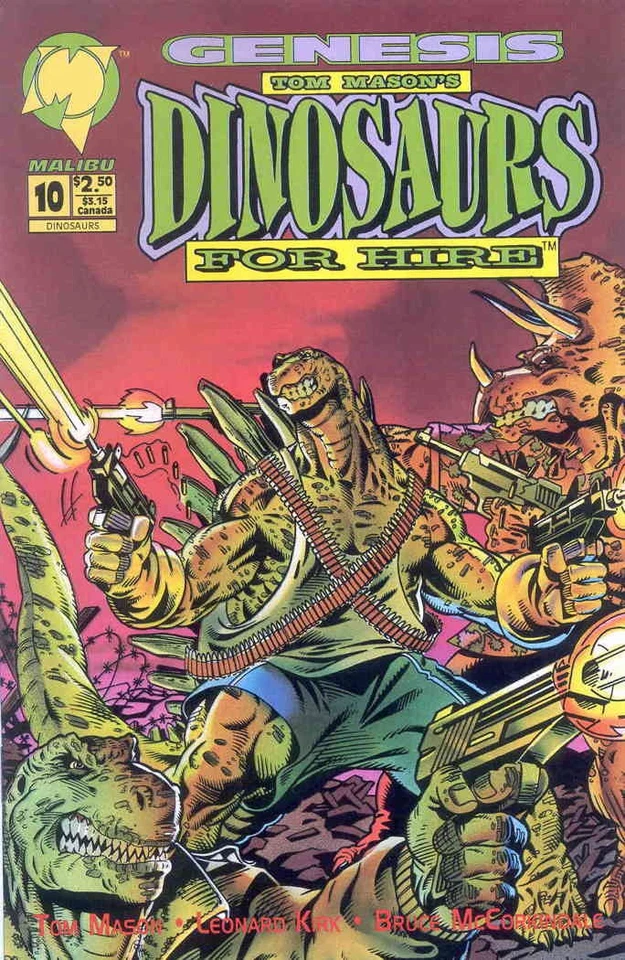 Dinosaurs For Hire (Malibu) #10 VF; Malibu | w/Bag+Board - Image 1 of 1