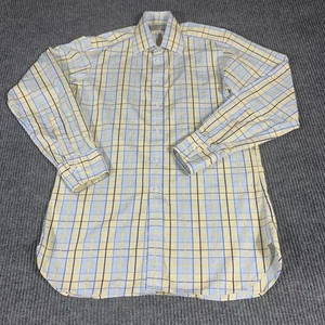 Turnbull Asser Shirt Mens 15.5 M Blue Yellow Plaid Button Up Cotton Exclusive - Picture 1 of 12