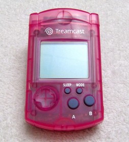 Treamcast Sega Dreamcast Clear Pink Purple VMU Visual Memory Card Unit /w Cap