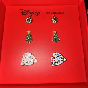 Set 3 Paar Disney x BaubleBar Ohrringe - Mickey & Minnie Weihnachten Urlaub - Bild 1 von 4