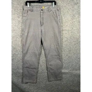 Carhartt Relaxed Fit Canvas Work Pants Mens Size 34x32 Gray Carpenter Utility - Picture 1 of 9