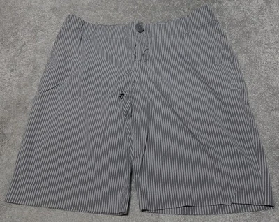 Pantalones Cortos Mossimo Para Mujer Talla 10 Gris Rayas Chino Frente Plano Informales Foto 1 de 4