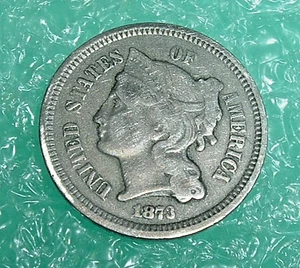 Closed 3 Variety  1873 III Cent NICKEL COIN  *Uncleaned  *FREE SHIPPING - Picture 1 of 2