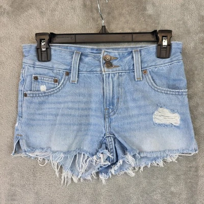 Pantalones cortos Levis Superlow para mujer 23 lavado claro desgastado dobladillo crudo PC9 A5937-0000 Foto 1 de 4