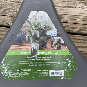 Mainstays 3 Tier Stackable Vertical Garden Planter W/Tray 4 Pc. Gray Made In USA - Picture 1 of 9