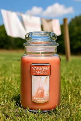 Yankee Candle Line Algodón Seco, 22 OZ Aroma Fresco, Tarro Grande ¡Nuevo Difícil de Encontrar! Foto 1 de 4