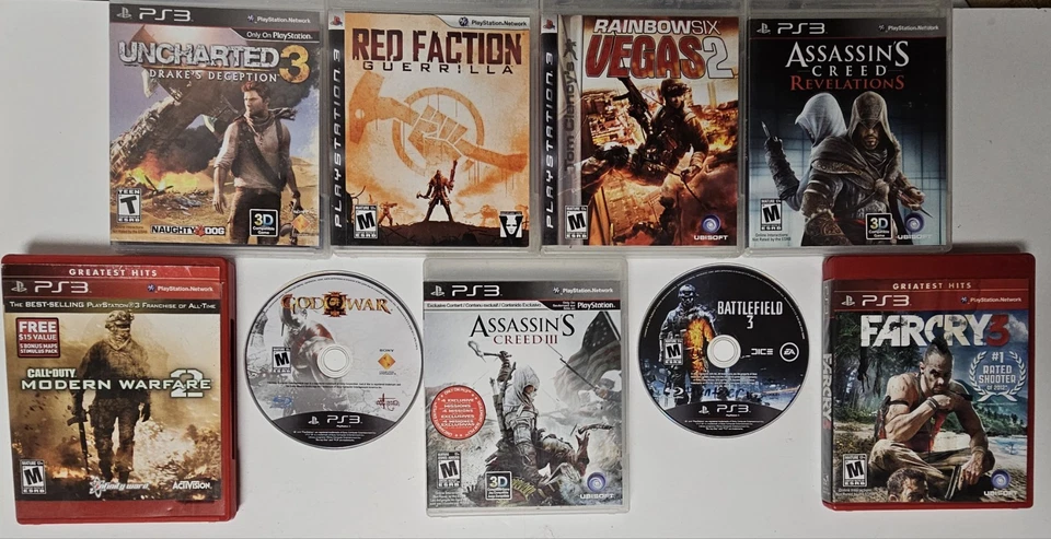 PlayStation 3 Lot of 9 Games (Uncharted 3, Assassin's Creed, Etc) - Image 1 of 3
