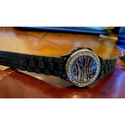 Reloj Bongo Mujer Negro, Bisel Tono Plateado con Acentos Cristal Foto 1 de 2
