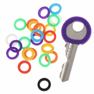 20 Stück Schlüssel ID Kappen Gummi Identifikator Abdeckung Schlüssel Topper Ring gemischte Farben Marker - Bild 1 von 3