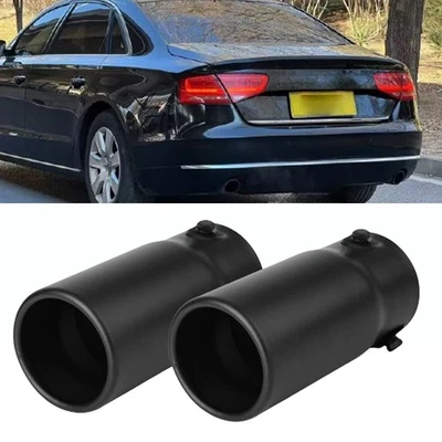 2x For Audi A8 A1 A6 Exhaust Tip Pipe Rear Tail Throat Muffler Stainless Steel - Изображение 1 из 4