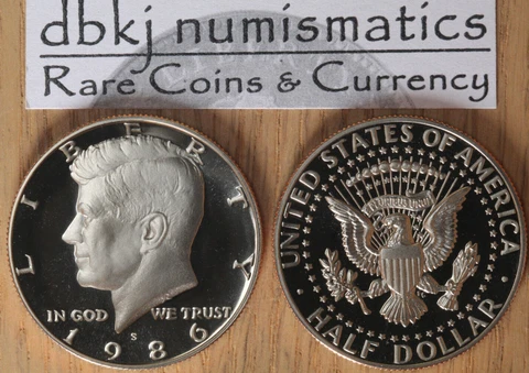1986 S Proof Kennedy Half Dollar 50¢ - Gem Cameo Proof Cover