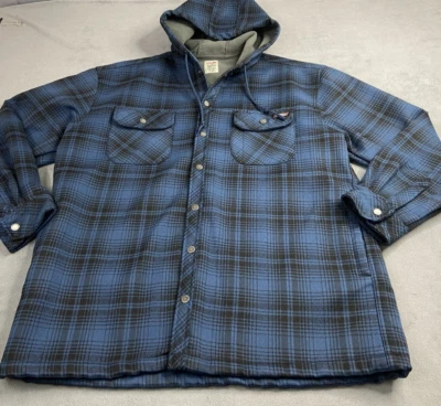 Chaqueta Dickies Cazadora Hombres XL Azul Franela a Cuadros Capucha Forrada de Vellón Tareas de Granero Foto 1 de 4