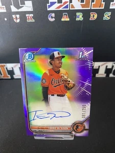 Isaac De Leon 2022 1st Bowman Chrome RC AUTO /250 PURPLE REFRACTOR B3-T3 - Bild 1 von 2