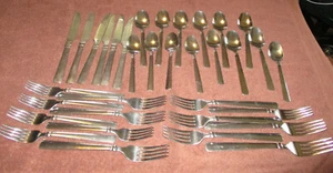 Modern Flatware Lot China 34 Piece Stainless Steel Lot - Service for 6 - Lot # 2 - Picture 1 of 6