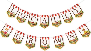 Striscione coltivato localmente mercato contadino baby shower decorazioni frutta e verdura - Foto 1 di 6